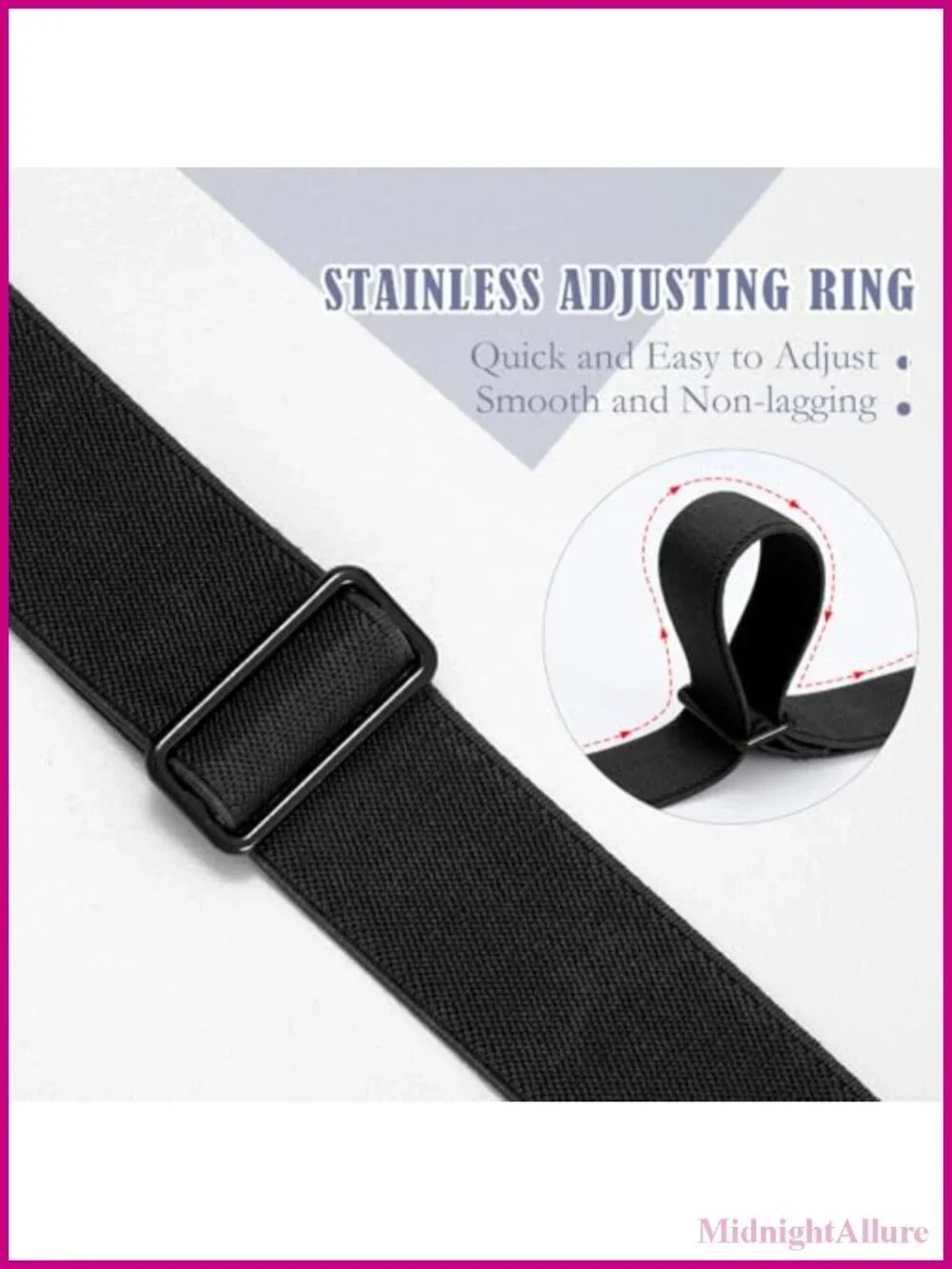 No Show Invisible Elastic Stretch Belt Adjustable Flat Buckle for Jeans Pants